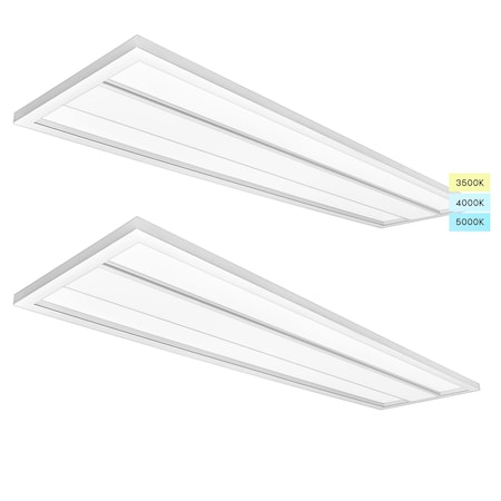 Luxrite 1x4 FT Troffer LED Panel Lights 3CCT 3500K-5000K 25/30/35W Up to 3850LM 0-10V Dimmable DLC UL, 2PK LR25709-2PK